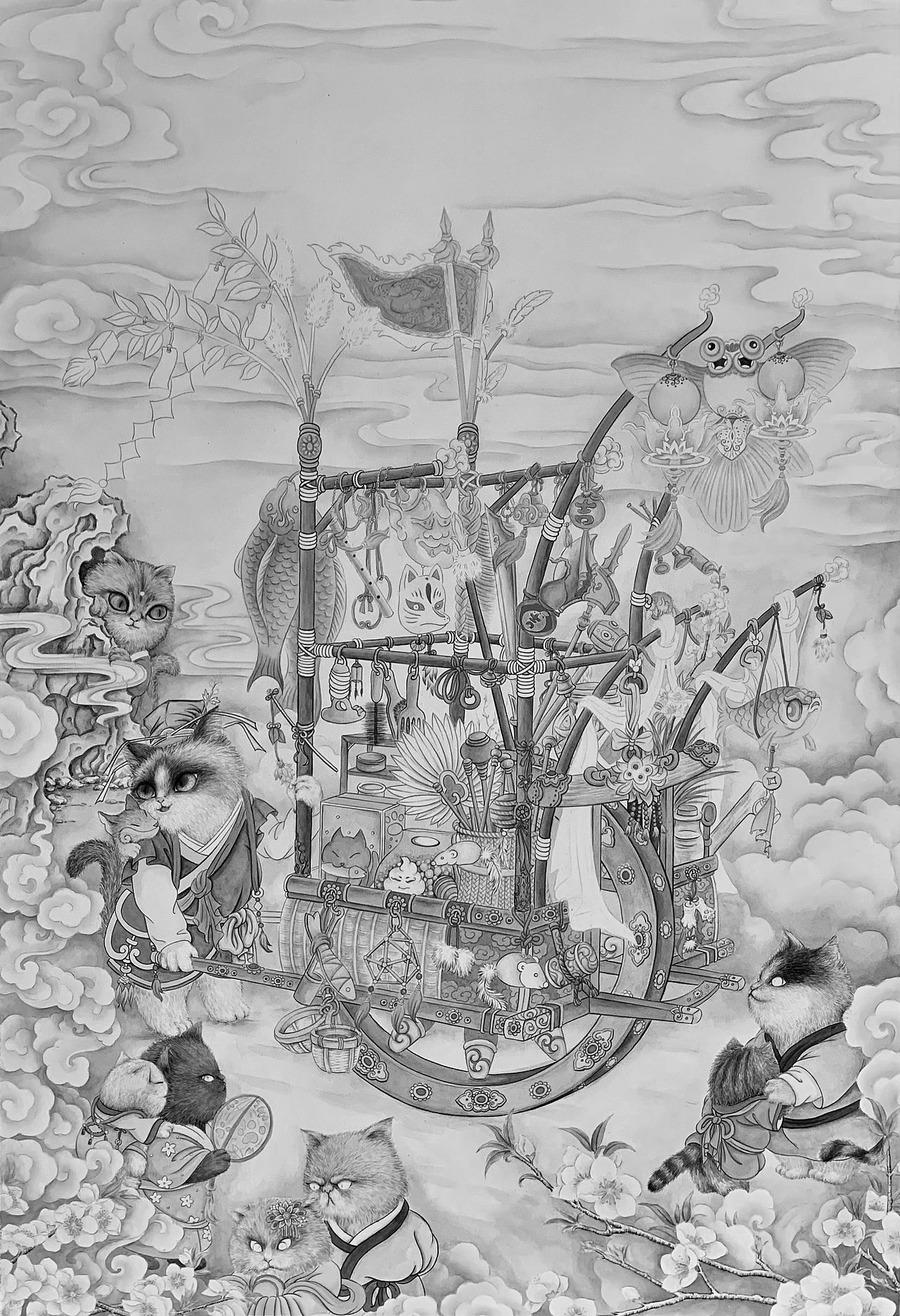 八仙九猫之货郎图