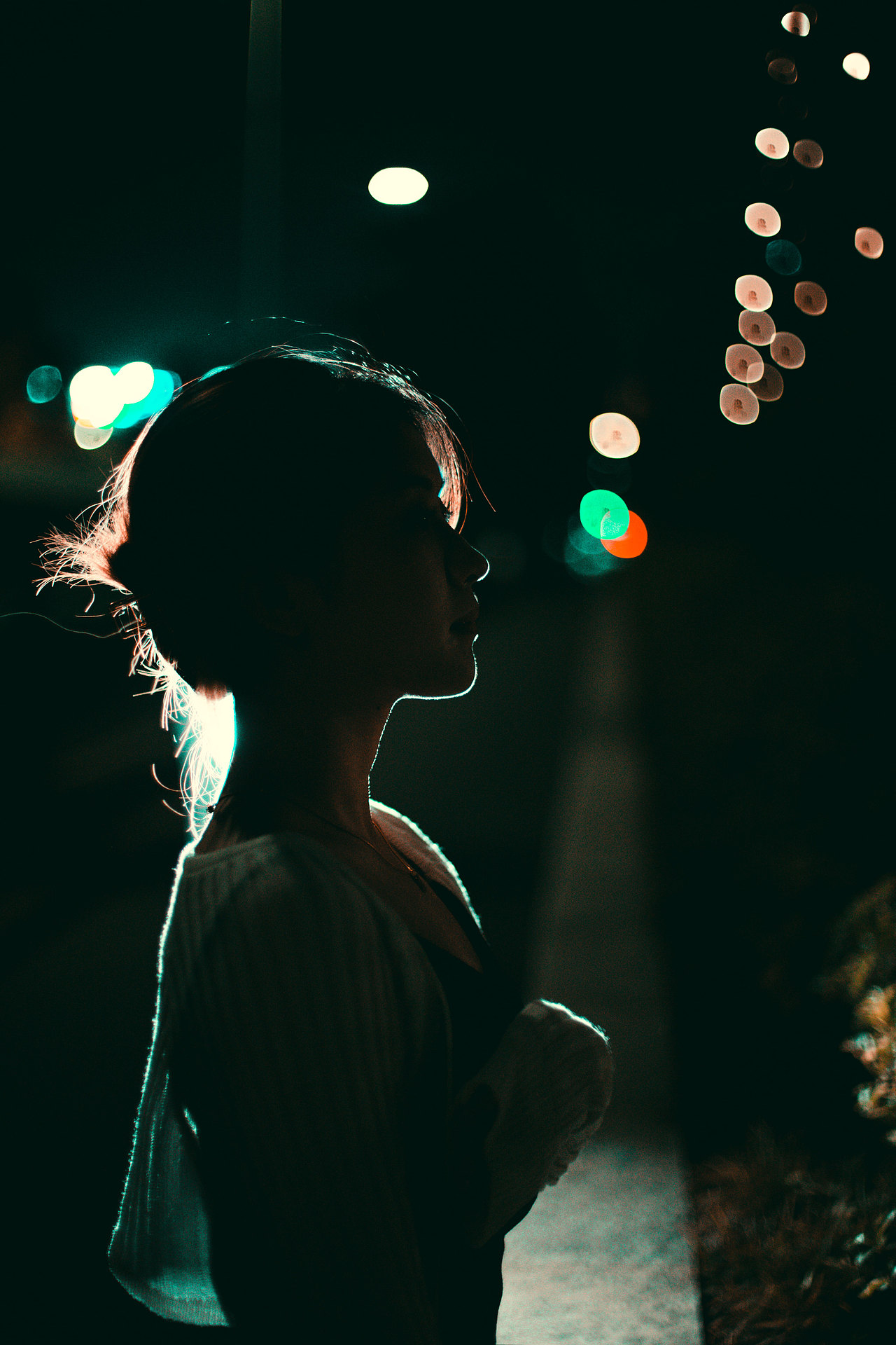 夜景人像写真 隧道风