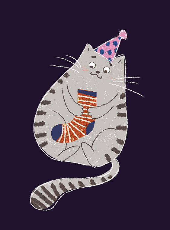 原创插画-画风随意的小动物