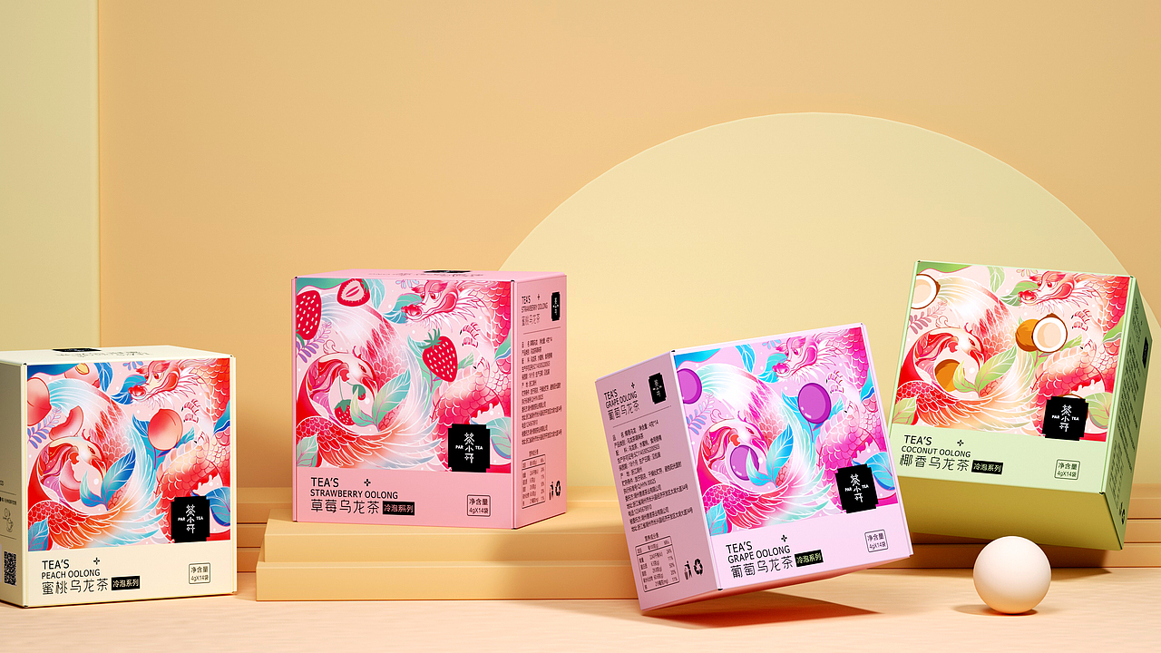 乌龙茶饮品系类包装设计（图ZMjk1ODU5MTA4） - 包装 - 站酷设计师儒君爱插画原创素材 - 站酷ZCOOL