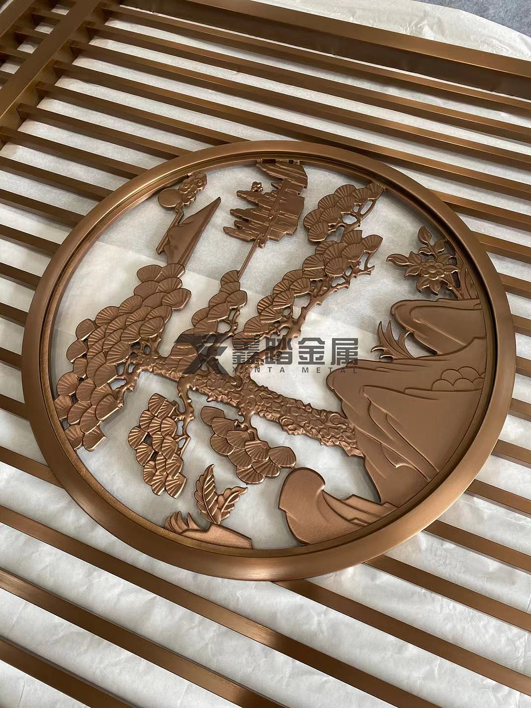 中式玫瑰金不锈钢点焊屏风、可以彰显艺术表现力（图ZMjUwODYzMDQ4） - 其他工业/产品 - 站酷设计师酒店不锈钢屏风原创素材 - 站酷ZCOOL