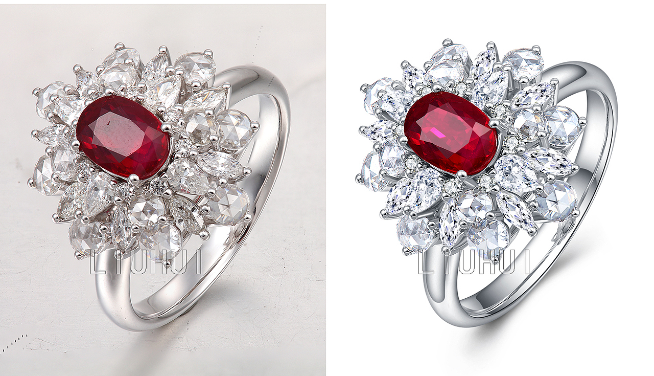 珠宝饰品产品白底摄影修图