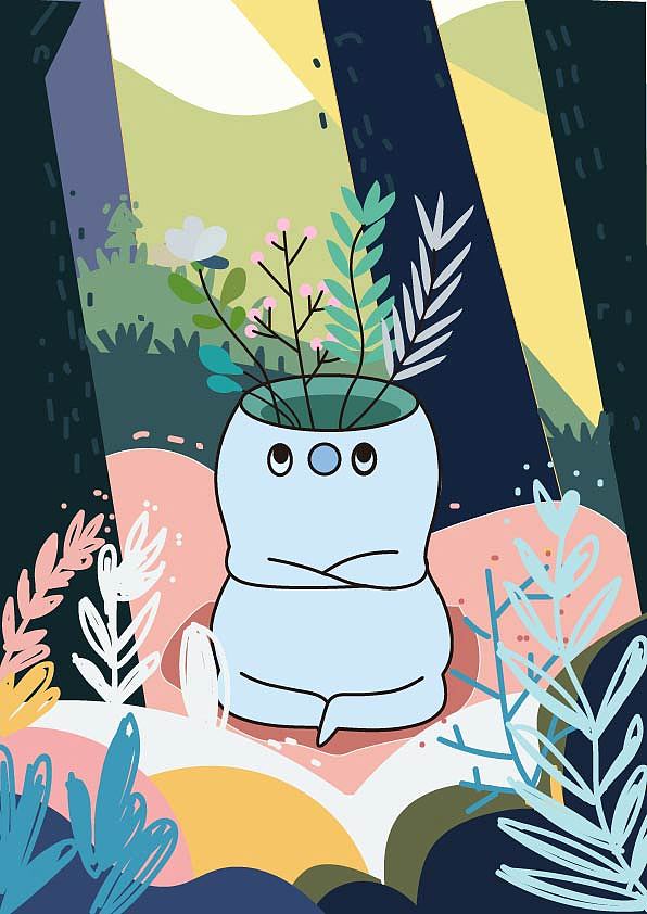 插画同色系练习