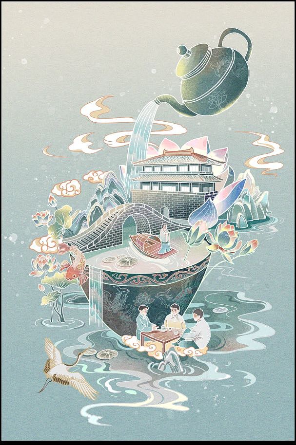 潮汕文化国潮插画（图ZMjk2MDAwNjI0） - 商业插画 - 站酷设计师Bellala小朋友原创素材 - 站酷ZCOOL