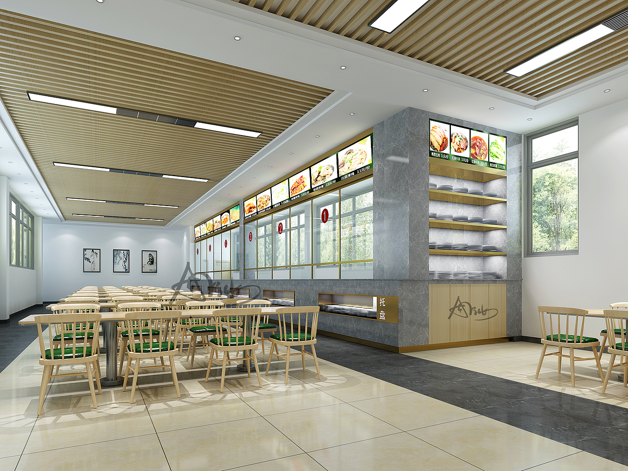 广州康大职业技术学院学生餐厅(餐厅/食堂设计方案)
