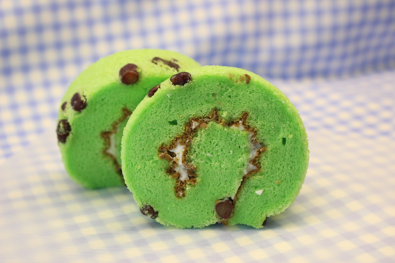 绿色糕点拍摄