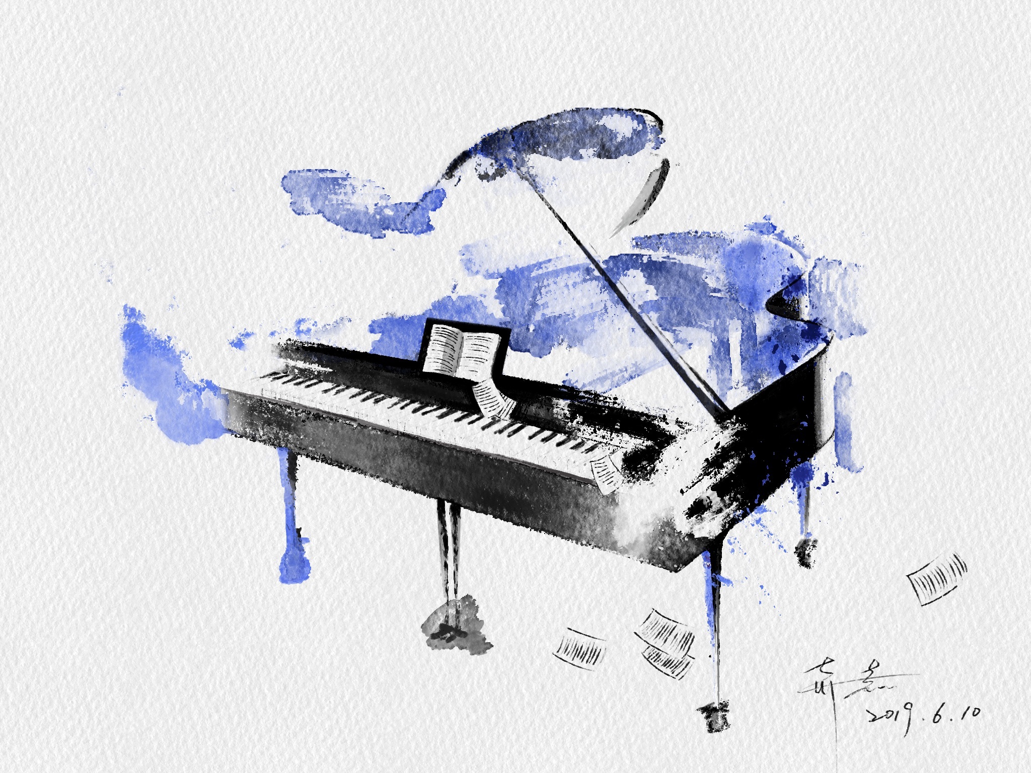卡通钢琴儿童弹钢琴图片素材-编号29363712-图行天下