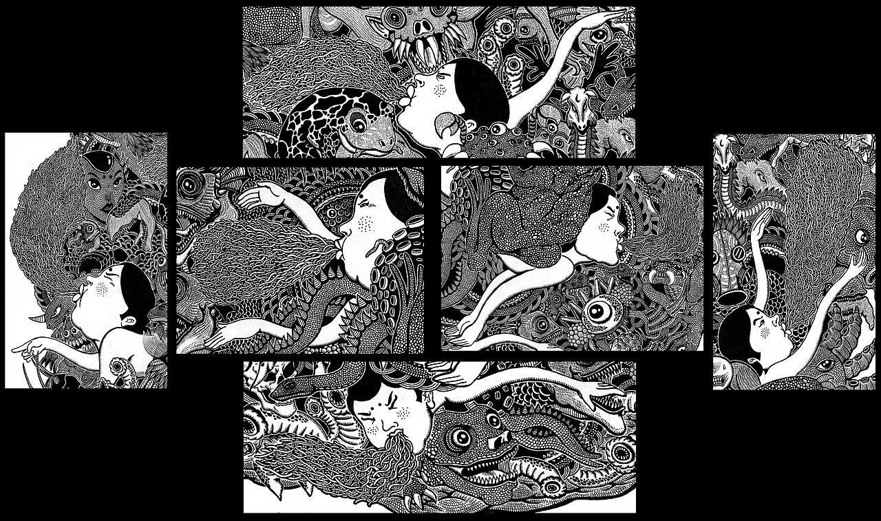 2开大画《恶》（图ZMjcyOTM1NDQ=） - 绘画 - 站酷设计师墩小贤原创素材 - 站酷ZCOOL