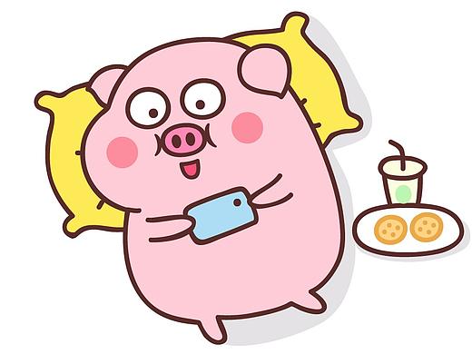 逗豆猪微信表情包 漫画之玩手机