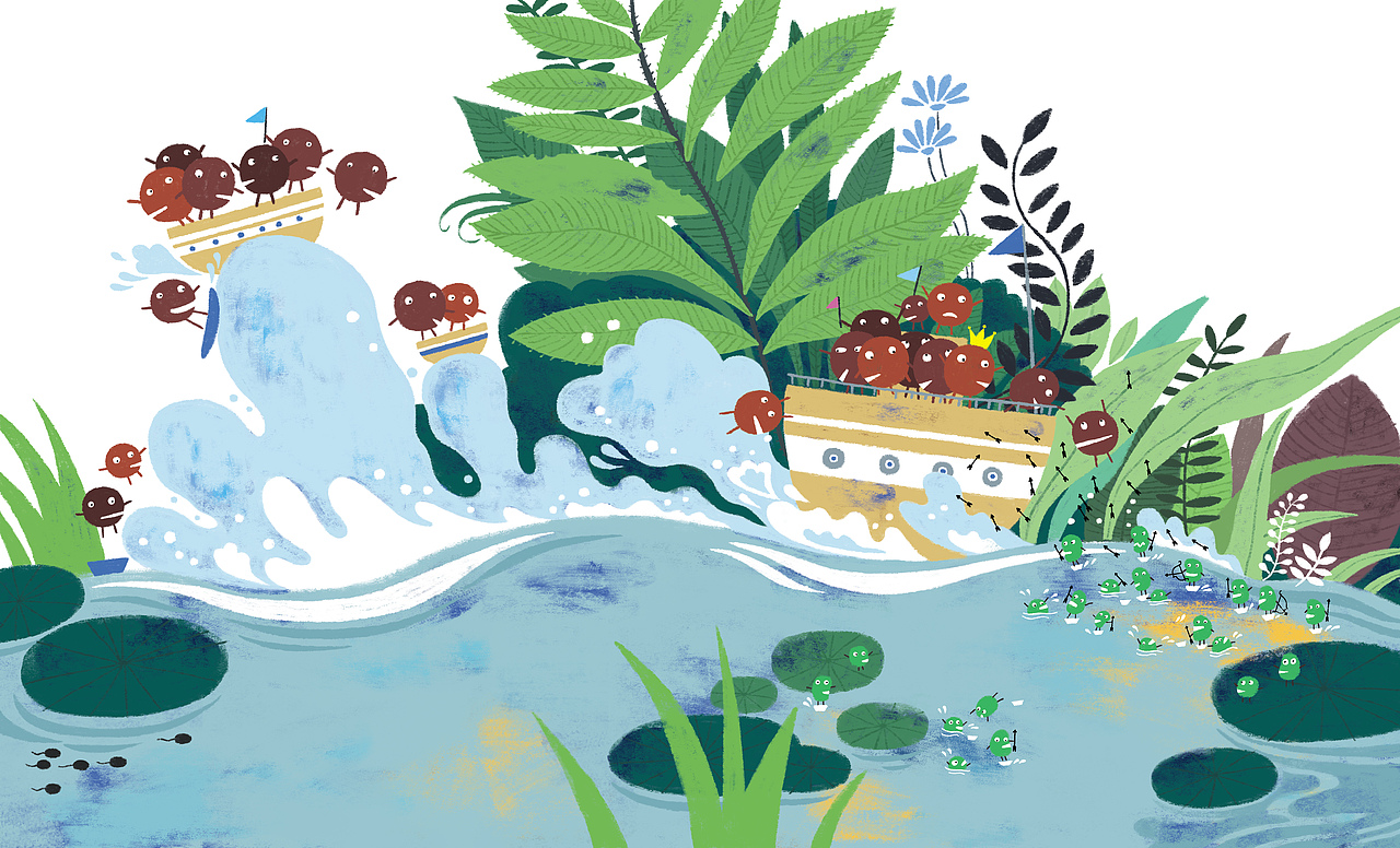 冰波童书——《豆豆兵去打仗》（图ZODUxMzk2NTI=） - 儿童插画 - 站酷设计师我的王国原创素材 - 站酷ZCOOL