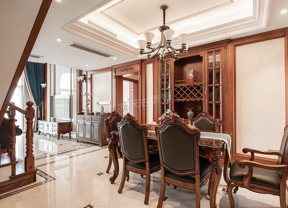龙湖江与城天樾装修,美式风格设计实景图,天古装饰
