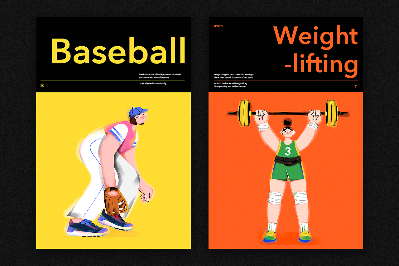Sports Girl 字母人物插画（图ZMjU1MTUwNTM2） - 海报 - 站酷设计师没有肚肚的杜杜原创素材 - 站酷ZCOOL
