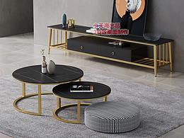 幻象设计｜轻奢茶几电视柜组合效果图设计（盗图必究）