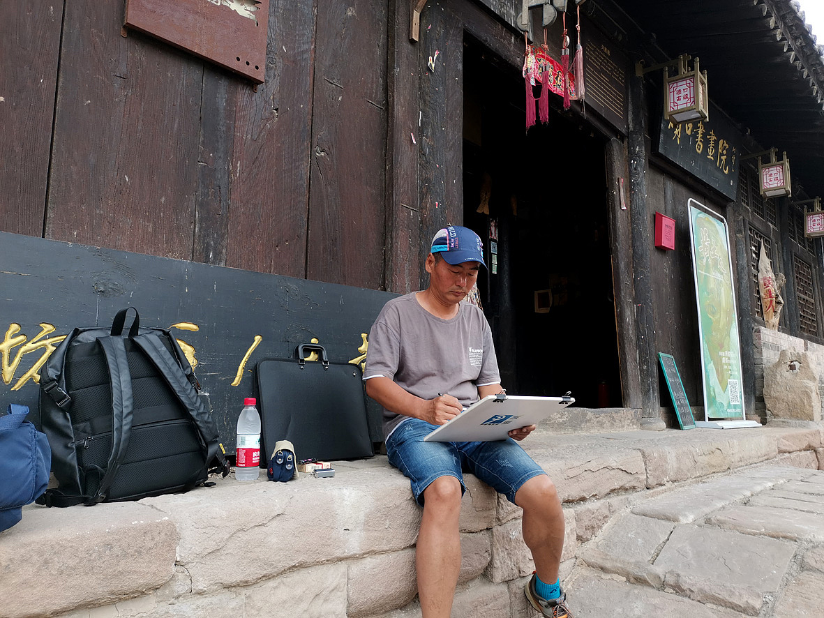 在碛口古镇写生