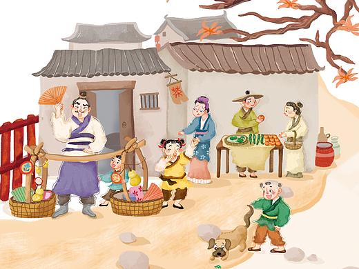 古代成语故事插画