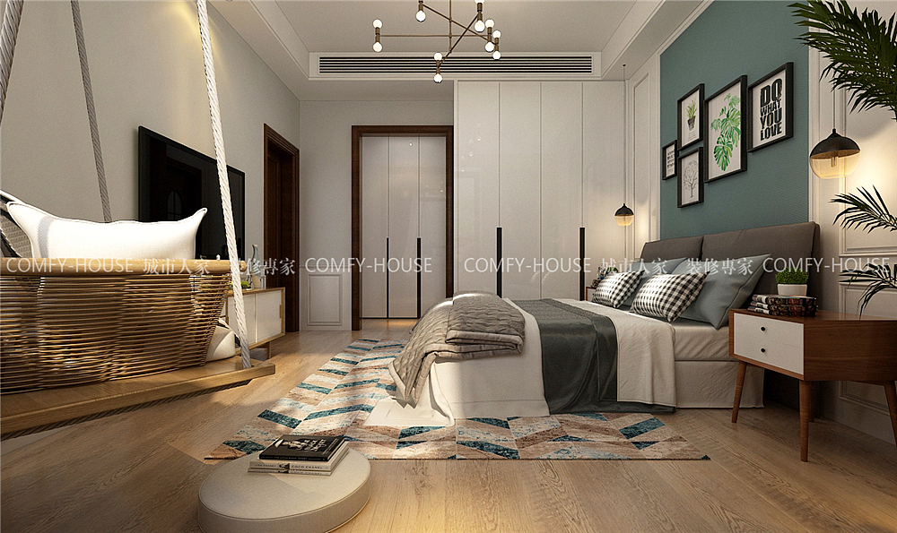 聊城水榭香墅四室两厅新中式风格装修效果图