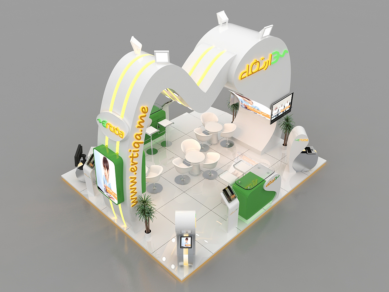 小展位3D设计效果图