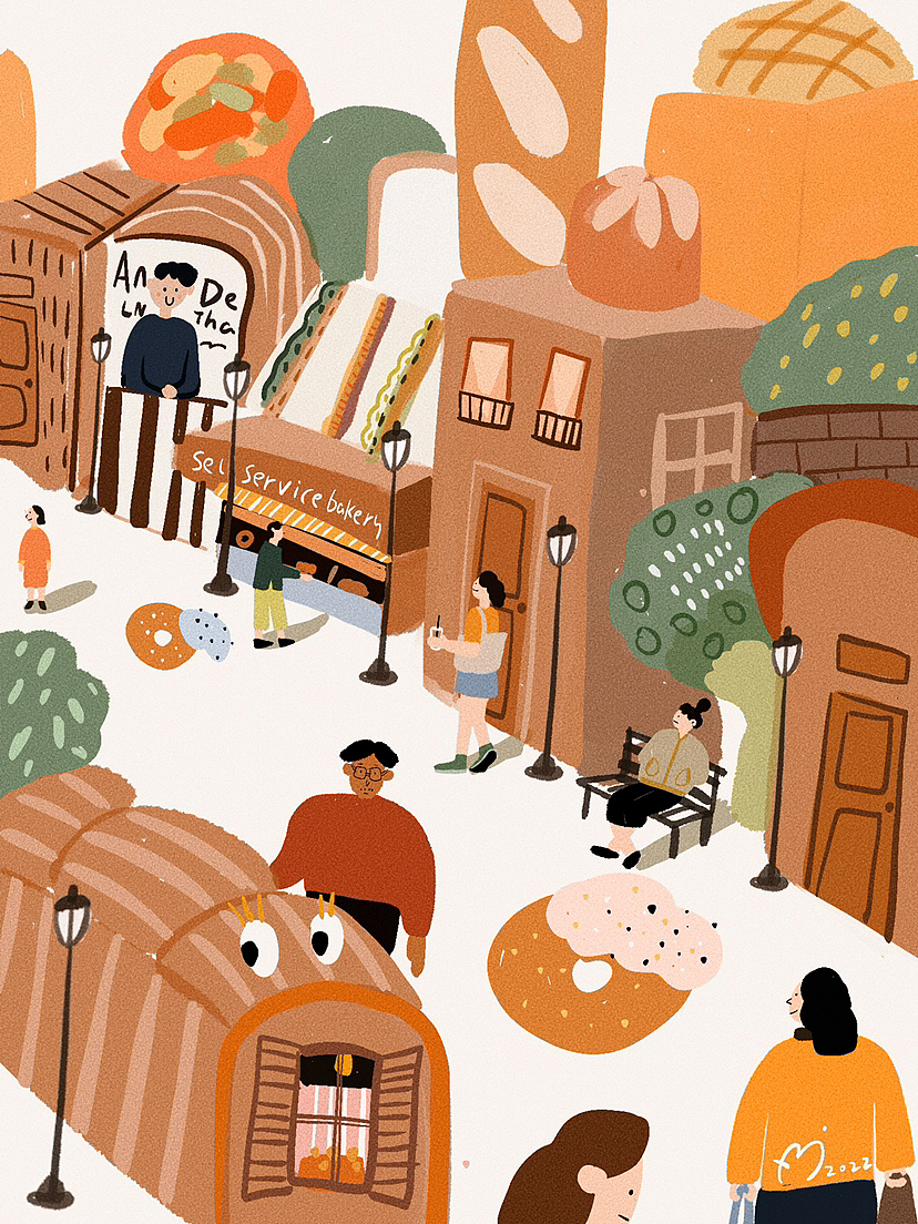 欢迎来到面包的世界🍞（图ZMzI1NjY0ODI0） - 商业插画 - 站酷设计师喜眯眯原创素材 - 站酷ZCOOL