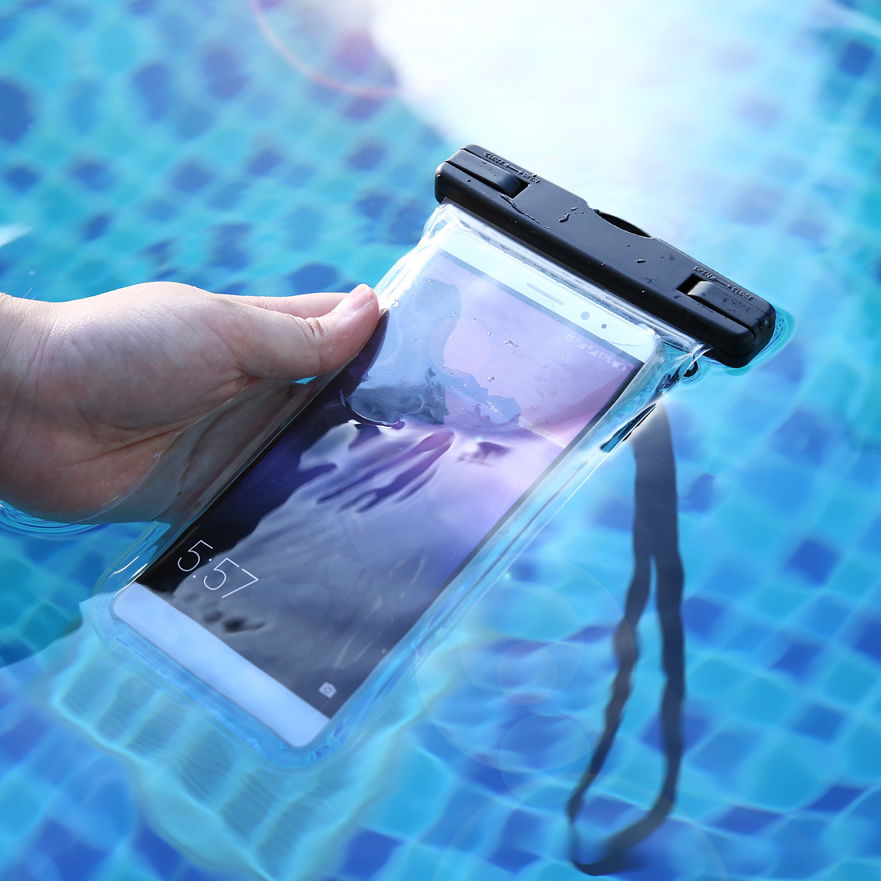 手机防水袋/游泳潜水防水挂绳带/亚马逊拍照精修