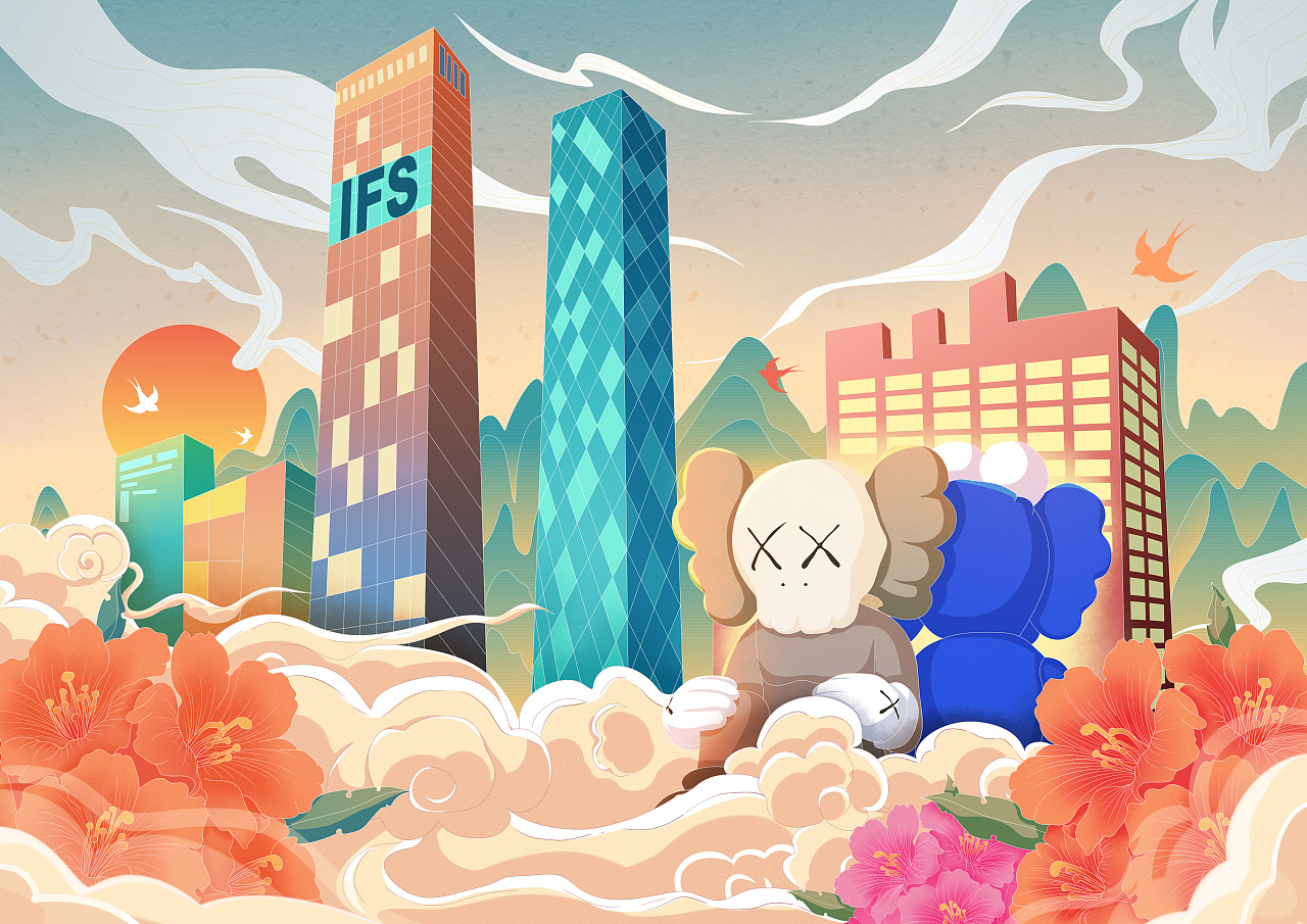 打卡长沙网红景点|插画|商业插画|玩笑文化传媒 - 原创作品 - 站酷