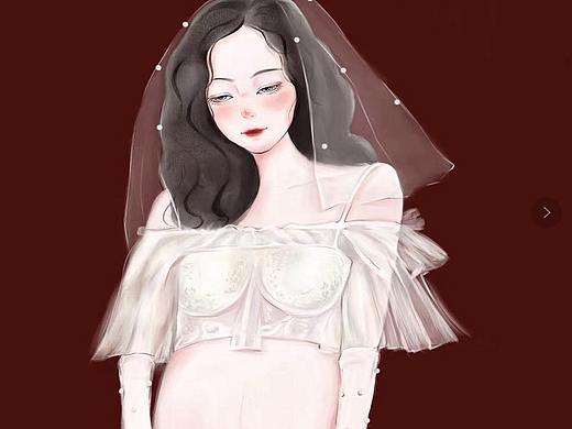 原创procreate手绘孕妇水彩画 唯美