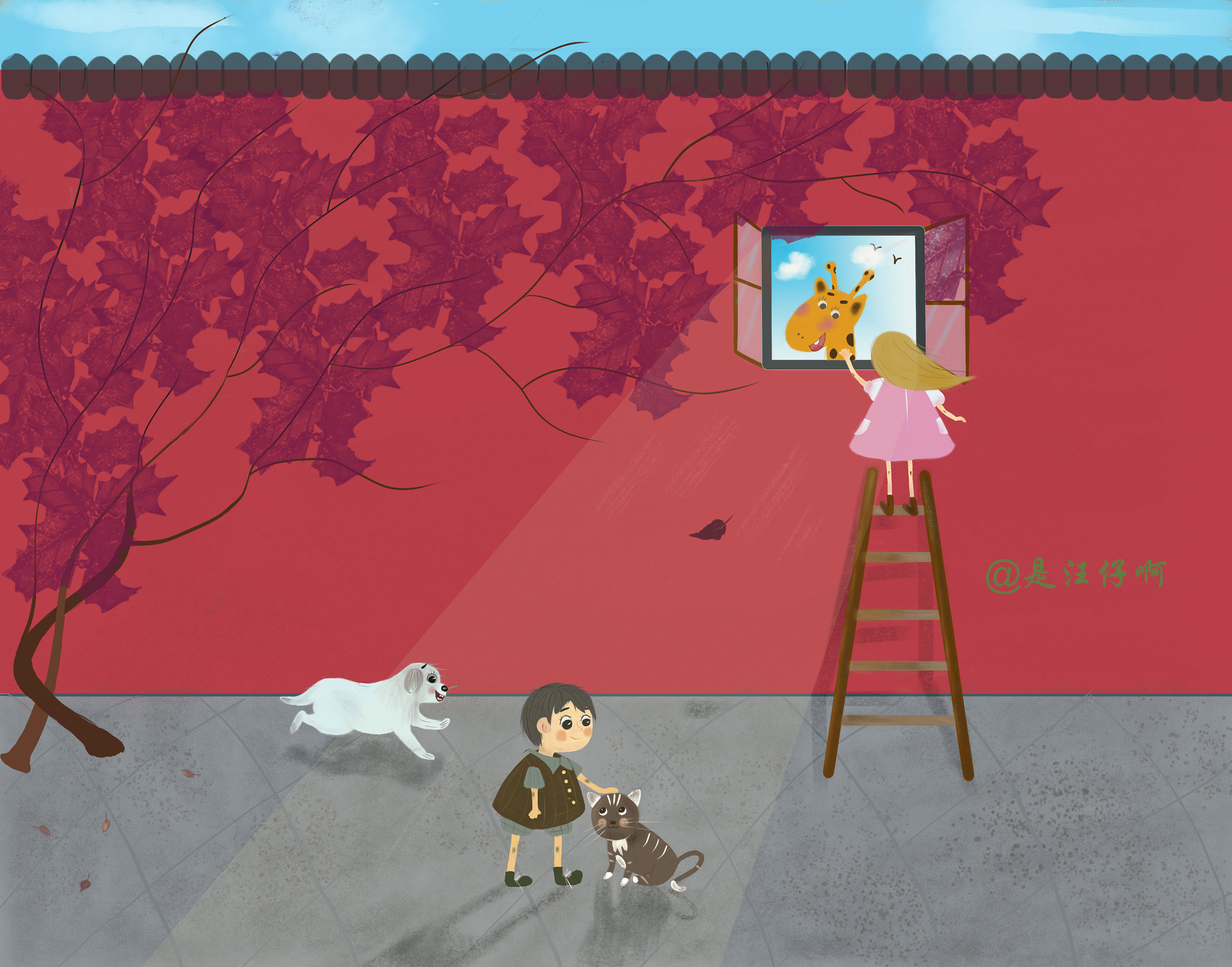墙系列练习|插画|插画习作|是汪仔啊 - 原创作品 - 站酷 (zcool)
