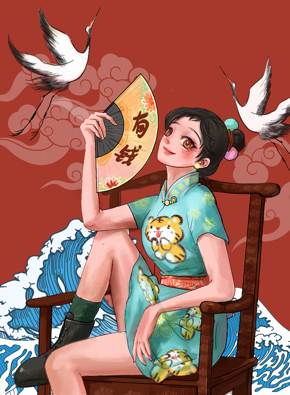 虎年少女（圖ZMjg0NjYxMjcy） - 創(chuàng)作習(xí)作 - 站酷設(shè)計師正義的大含含原創(chuàng)素材 - 站酷ZCOOL