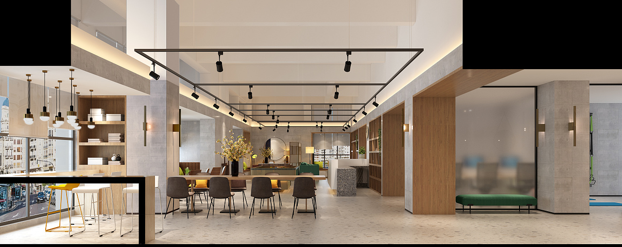 酒店公寓公区|空间|家装设计|yulia效果图 - 原创作品 - 站酷 (zcool)