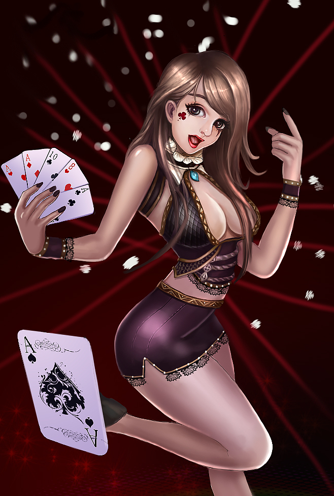 棋牌类美女游戏原画