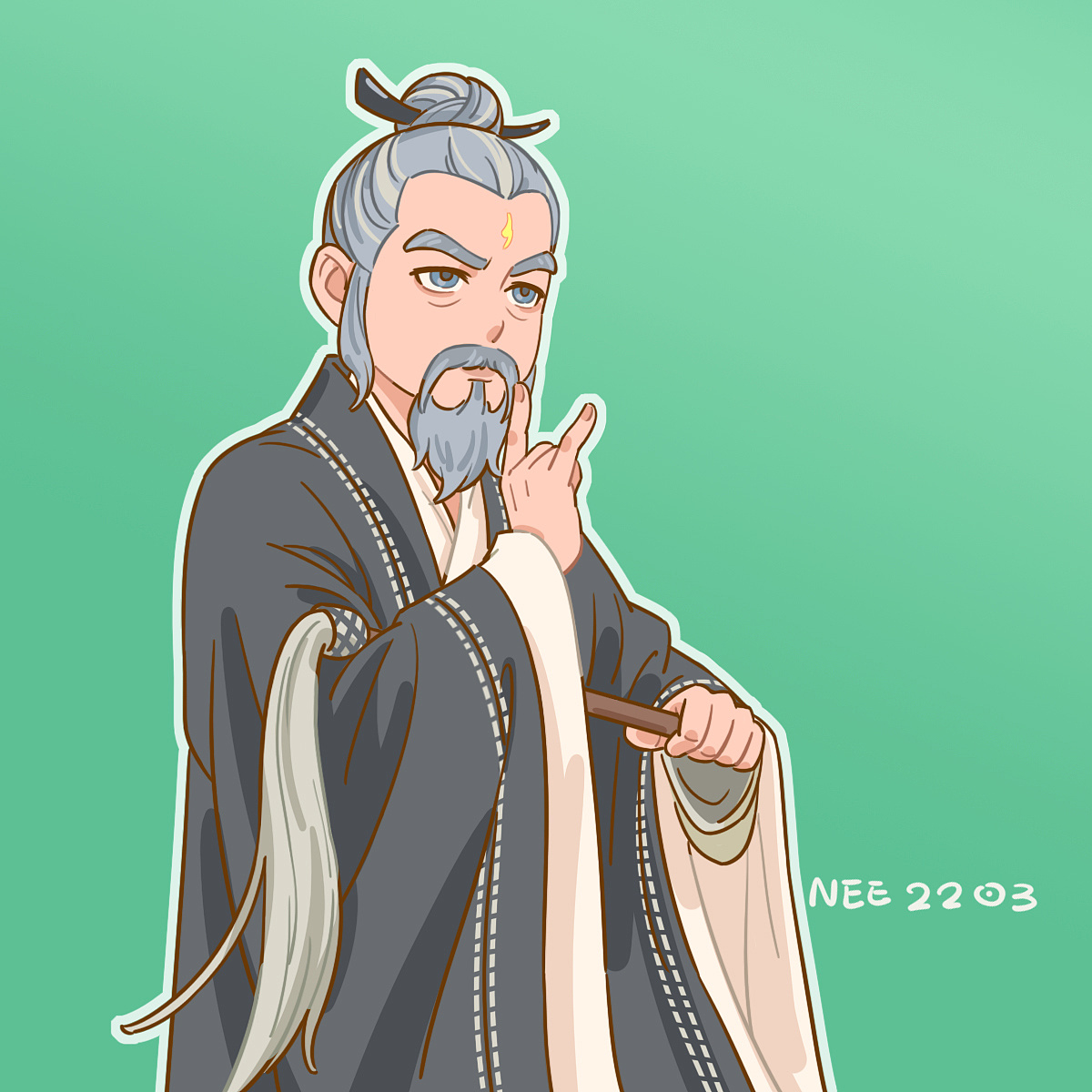 雪中悍刀行的老头儿们|插画|创作习作|雷尼nee - 原创作品 - 站酷