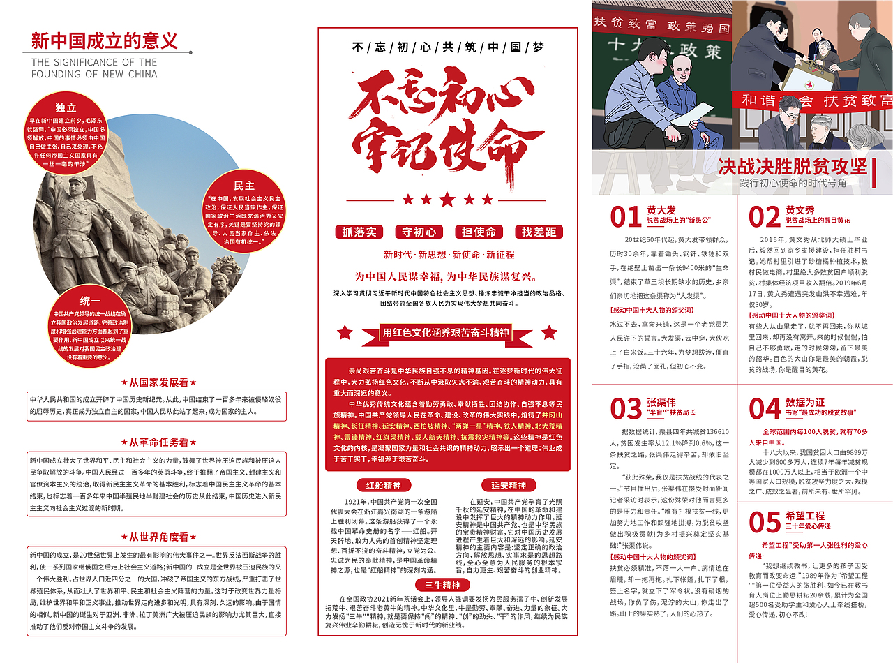 建党100周年三折页