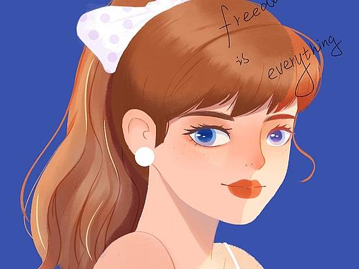 手绘插画头像两枚