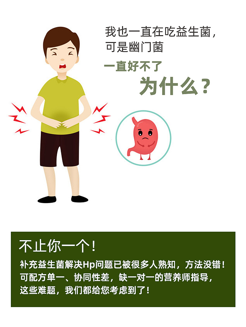 幽门螺杆菌益生菌金免幽抑菌养胃成人儿童安全食疗胃炎|平面|海报
