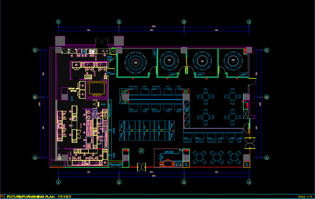 某海鲜餐厅图纸深化|空间|酒店餐饮设计|银果设计 - 原创作品 - 站酷