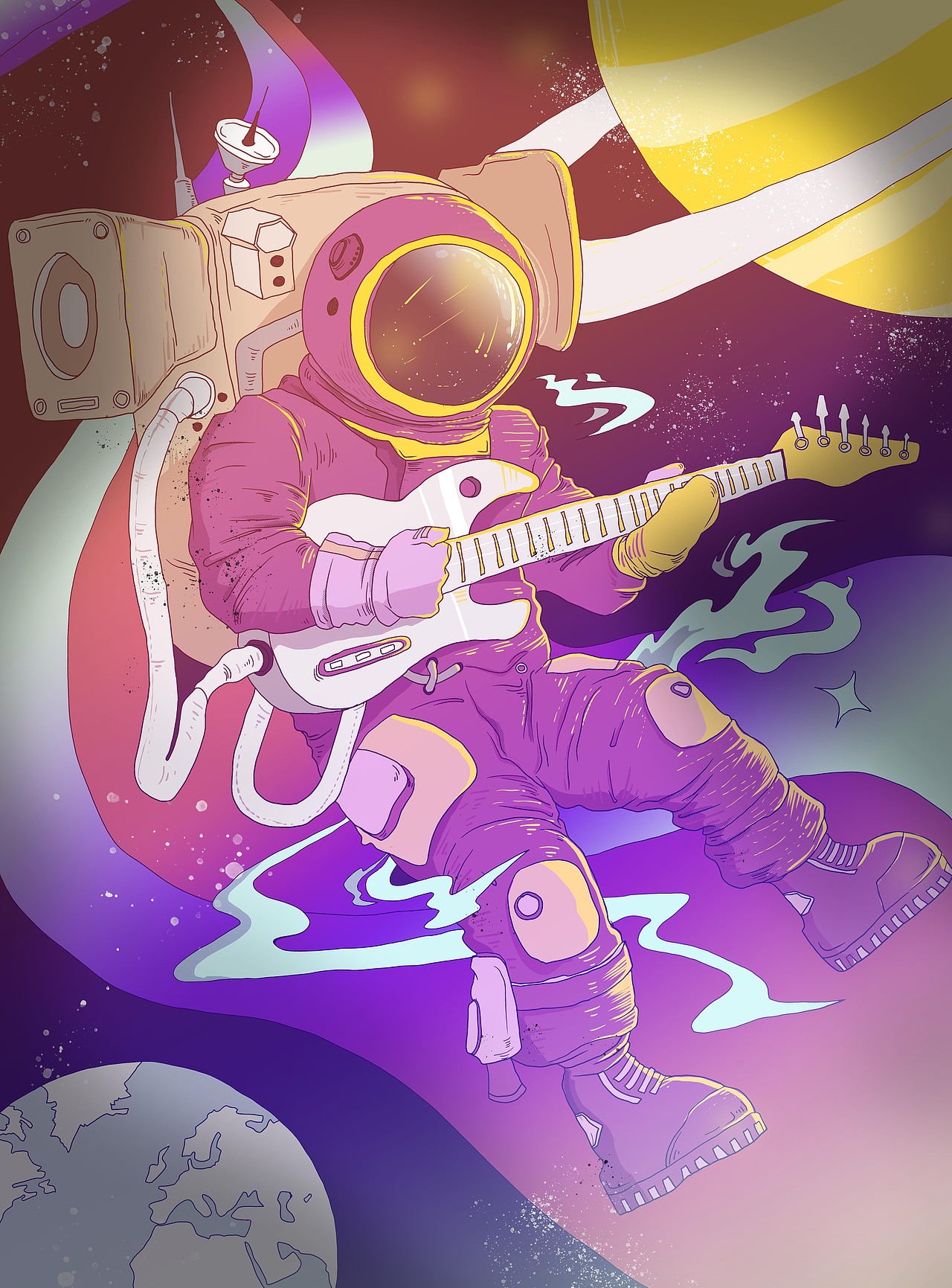 太空之旅&艾比象插画（图ZMTE5OTIyOTEy） - 商业插画 - 站酷设计师Buddha寸头佛原创素材 - 站酷ZCOOL