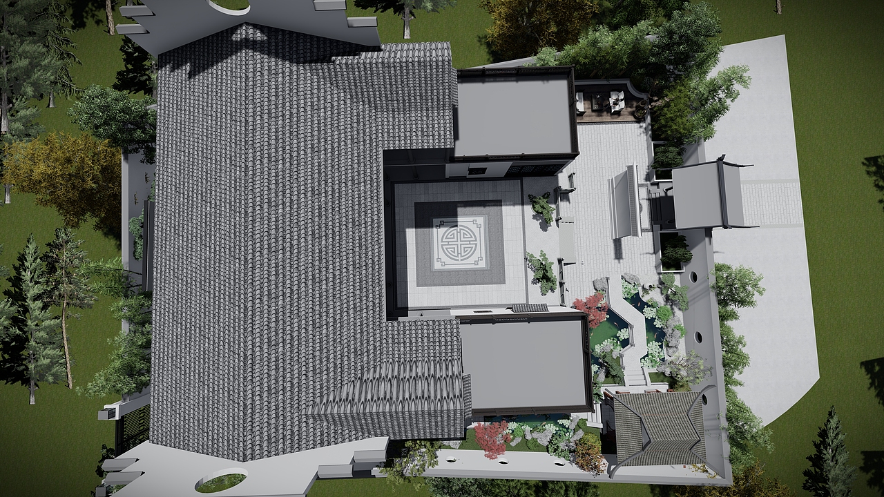 中式庭院设计-汨罗（图ZMjUyNzE3NzA0） - 景观设计 - 站酷设计师杂木之亭原创素材 - 站酷ZCOOL