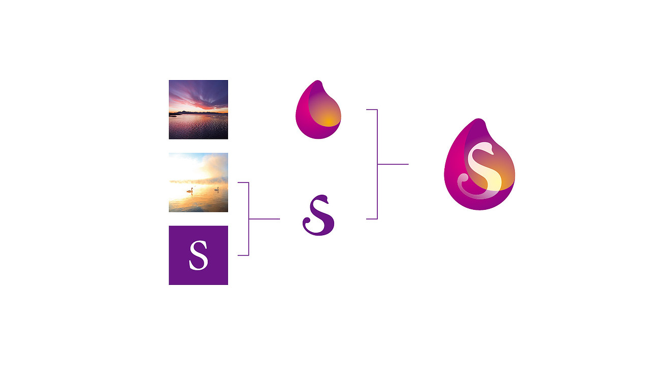 苏合汇购物中心LOGO设计(立体、渐变、简洁、紫色)