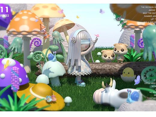 c4d 細(xì)分曲面 蘑菇森林捉迷藏 一起來玩兒吧（個(gè)人主頁-ZMzgwNjI4MDA=） - 場(chǎng)景 - 站酷設(shè)計(jì)師your二十爸爸原創(chuàng)素材 - 站酷ZCOOL