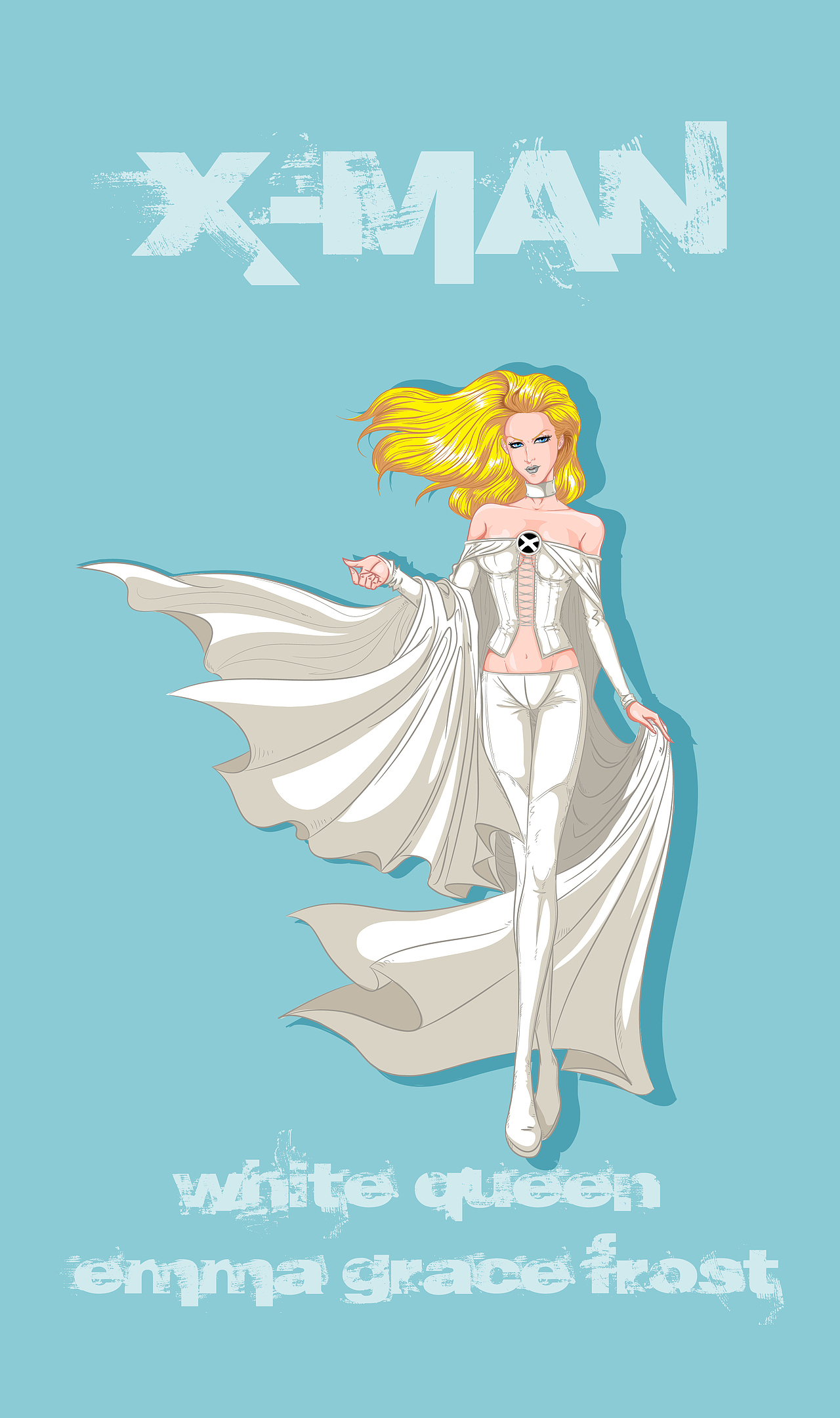 x战警-白皇后艾玛 矢量画