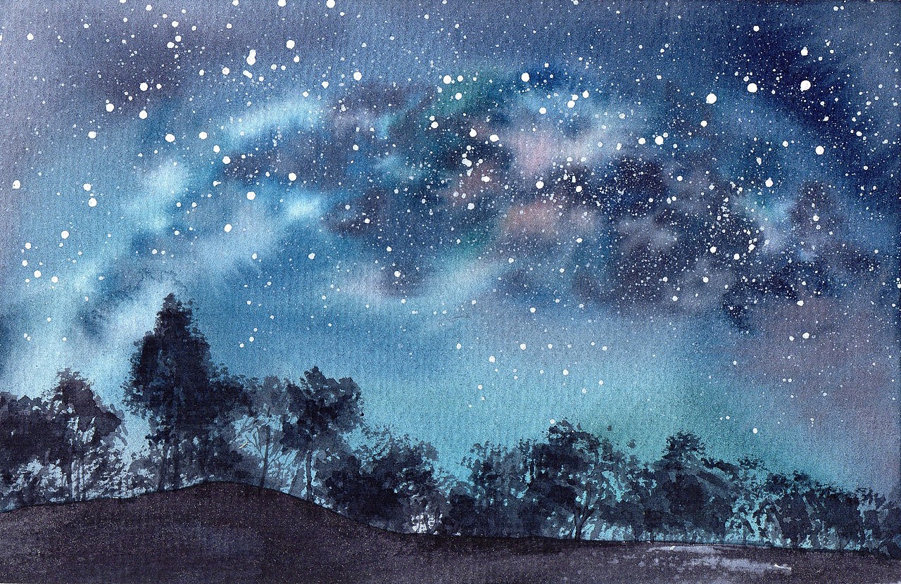 2017上半年年度总结1:水彩星空夜与海浪