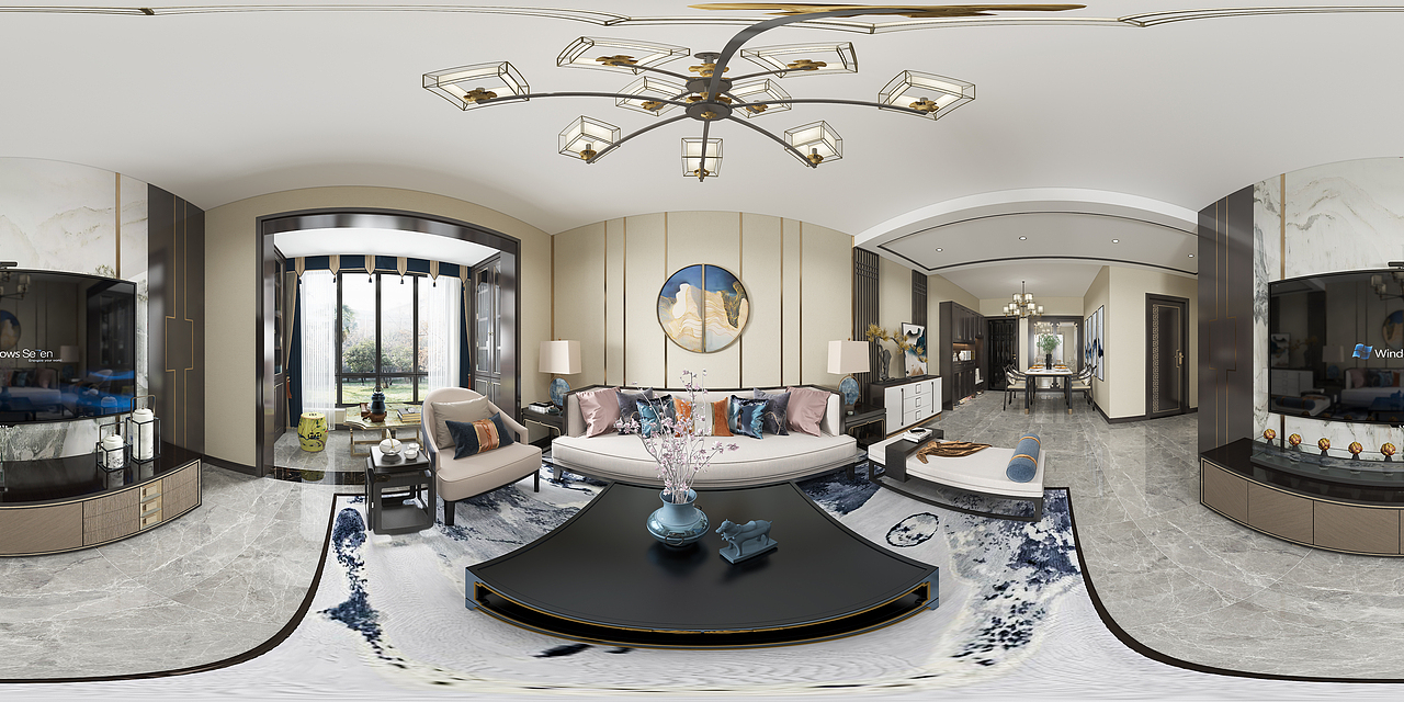 新中式风格（图ZMjI0NzU0NzAw） - 家装设计 - 站酷设计师择木新晨效果图原创素材 - 站酷ZCOOL