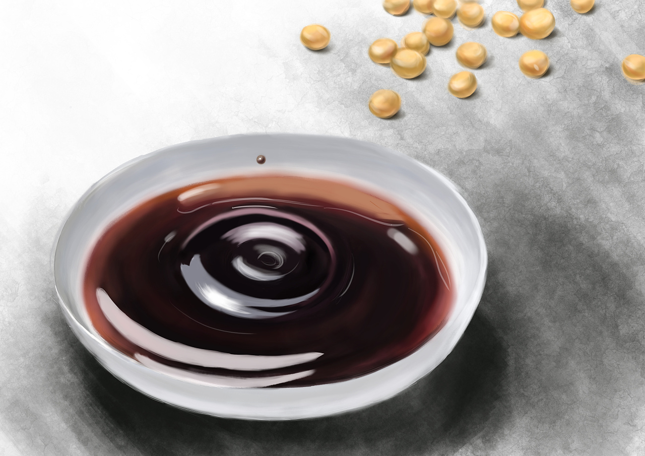 手绘酱油素材
