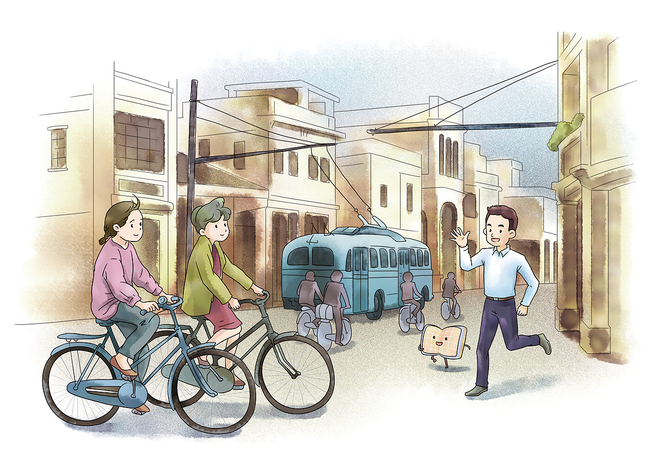 怀旧主题插画