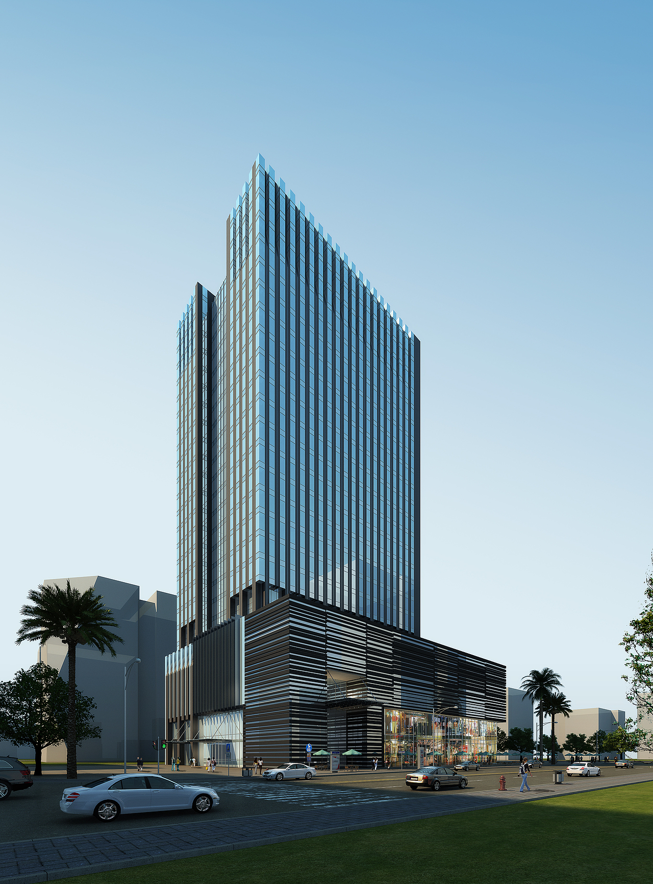 某商场日景图（图ZNzM2ODA4NDQ=） - 建筑设计 - 站酷设计师莫忘初心0719原创素材 - 站酷ZCOOL