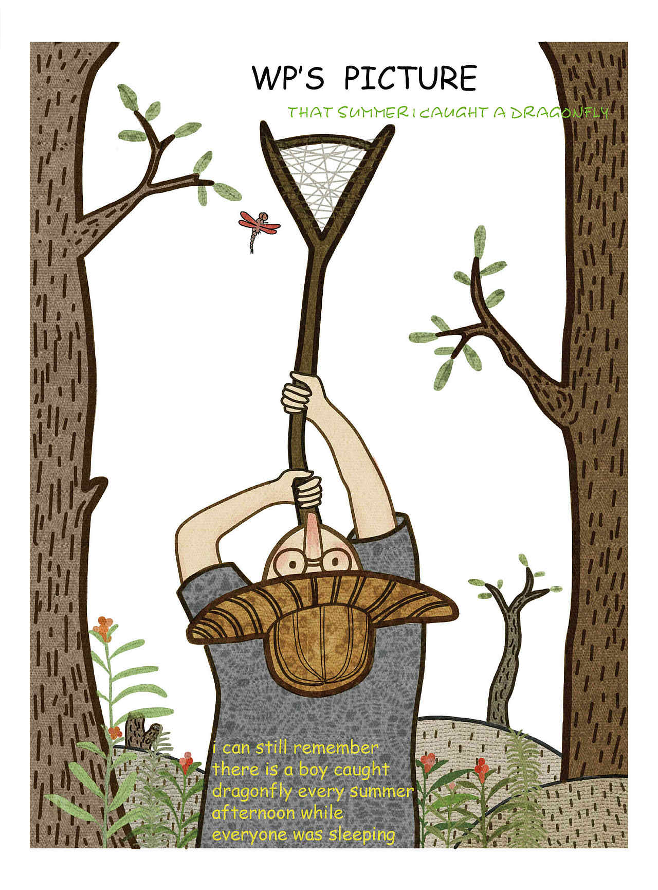 捉蜻蜓的男孩|插画|商业插画|wp1992wp_原创作品-站酷zcool