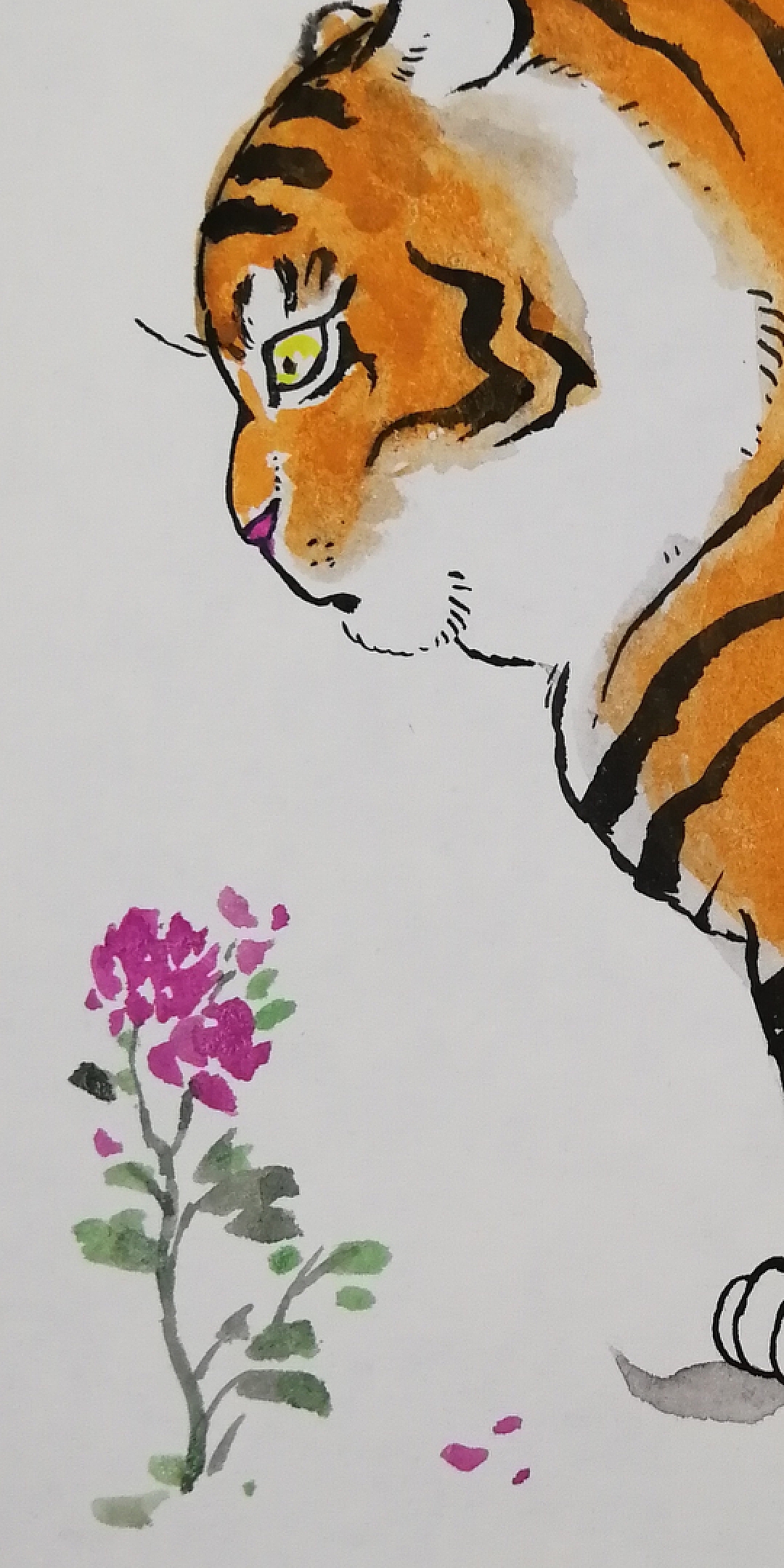 心有猛虎细嗅蔷薇,塑新斋潘纪坤手绘插画练习致敬不二