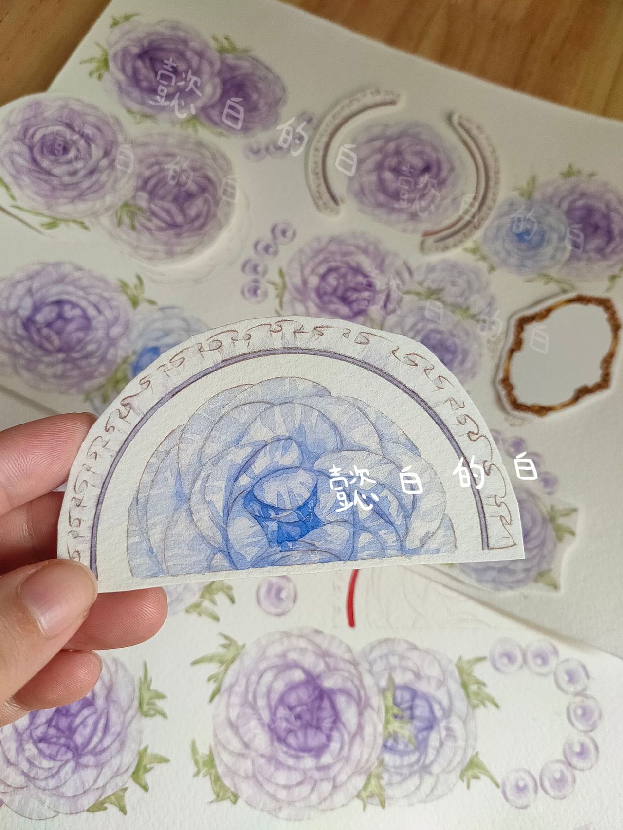 水彩胶带花毛茛（图ZMzE5ODI2NDI0） - 创作习作 - 站酷设计师懿白的白原创素材 - 站酷ZCOOL