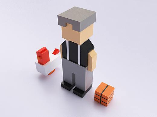 C4D卡通人物kunkun