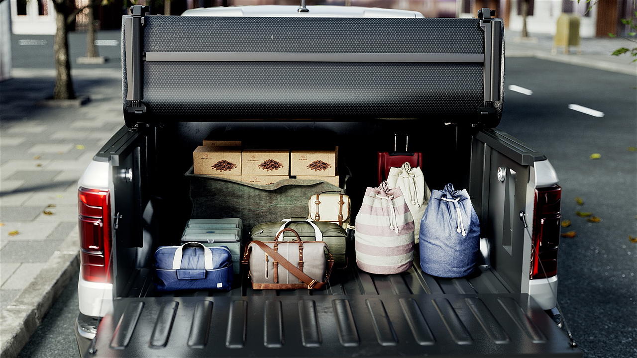 汽车皮卡后盖三维动画,xp下雨-redshif渲染器