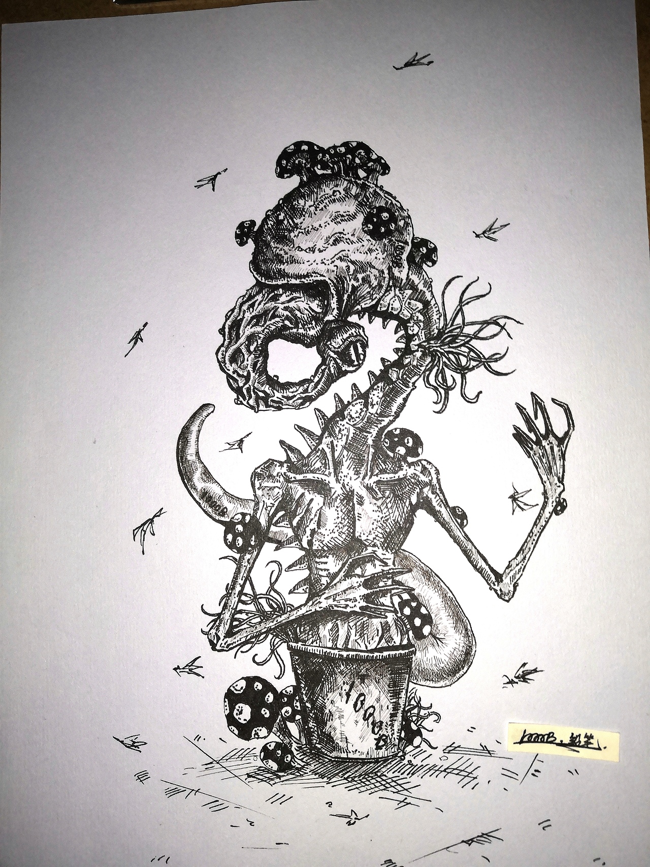 植物人就是单单的把自己的绘画作品用ps的形式呈现出来,如有做的不好